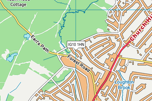 IG10 1HN map - OS VectorMap District (Ordnance Survey)