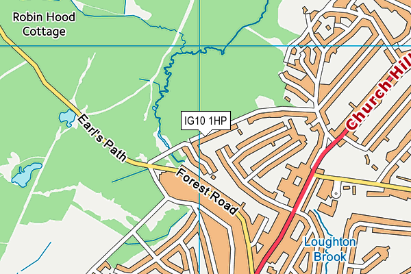IG10 1HP map - OS VectorMap District (Ordnance Survey)
