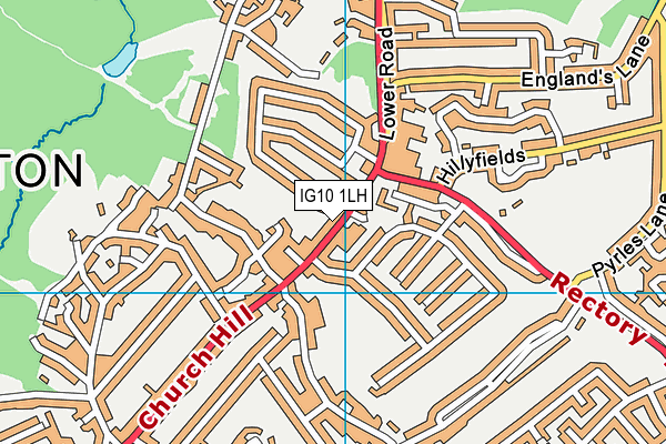 IG10 1LH map - OS VectorMap District (Ordnance Survey)