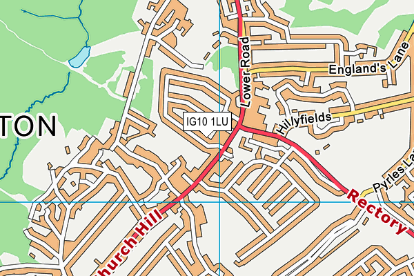 IG10 1LU map - OS VectorMap District (Ordnance Survey)