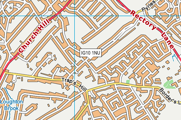 IG10 1NU map - OS VectorMap District (Ordnance Survey)