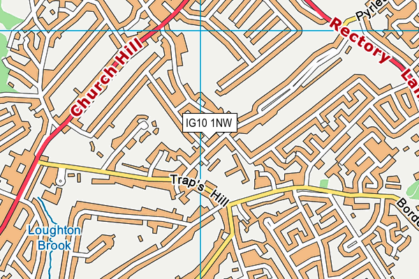 IG10 1NW map - OS VectorMap District (Ordnance Survey)