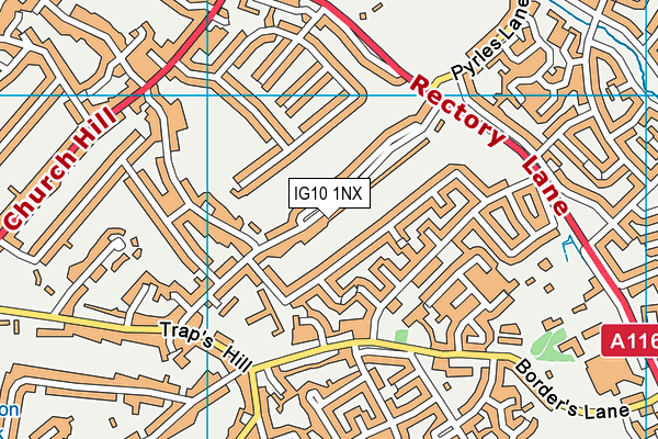 IG10 1NX map - OS VectorMap District (Ordnance Survey)