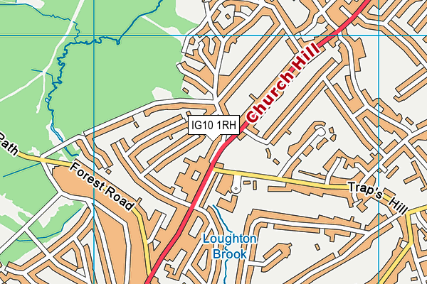 IG10 1RH map - OS VectorMap District (Ordnance Survey)