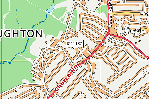 IG10 1RZ map - OS VectorMap District (Ordnance Survey)