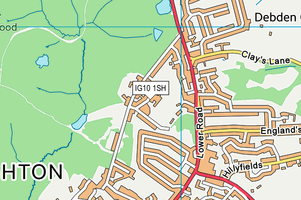IG10 1SH map - OS VectorMap District (Ordnance Survey)