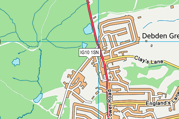 IG10 1SN map - OS VectorMap District (Ordnance Survey)
