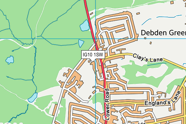 IG10 1SW map - OS VectorMap District (Ordnance Survey)
