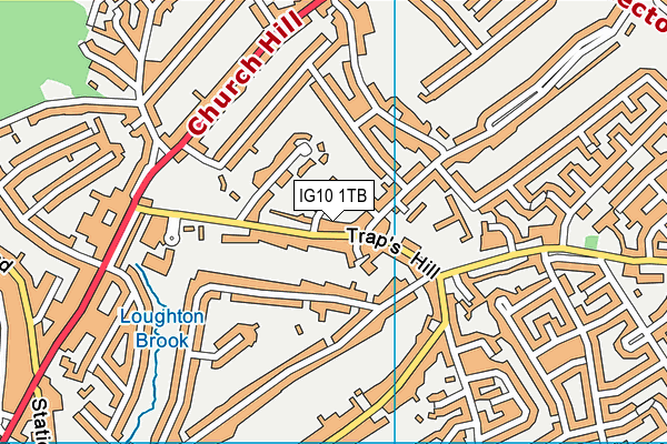 IG10 1TB map - OS VectorMap District (Ordnance Survey)