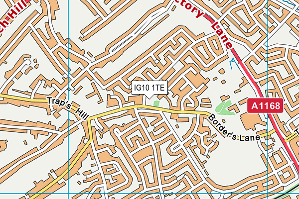 IG10 1TE map - OS VectorMap District (Ordnance Survey)