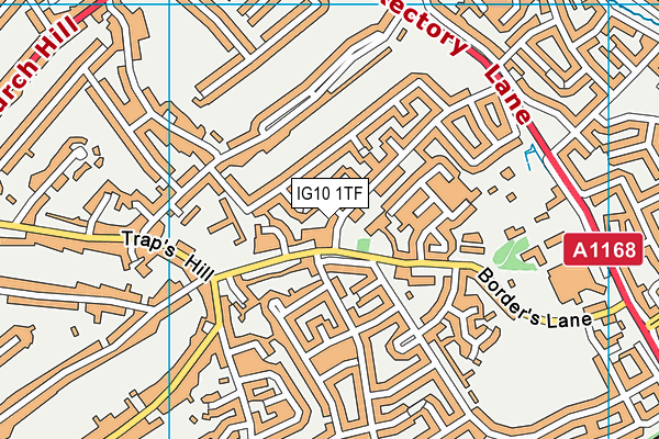 IG10 1TF map - OS VectorMap District (Ordnance Survey)