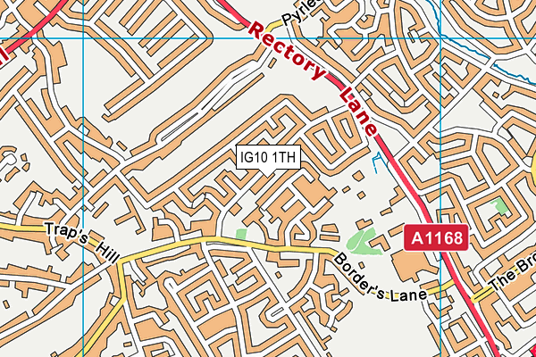 IG10 1TH map - OS VectorMap District (Ordnance Survey)