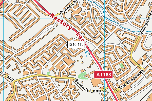 IG10 1TJ map - OS VectorMap District (Ordnance Survey)