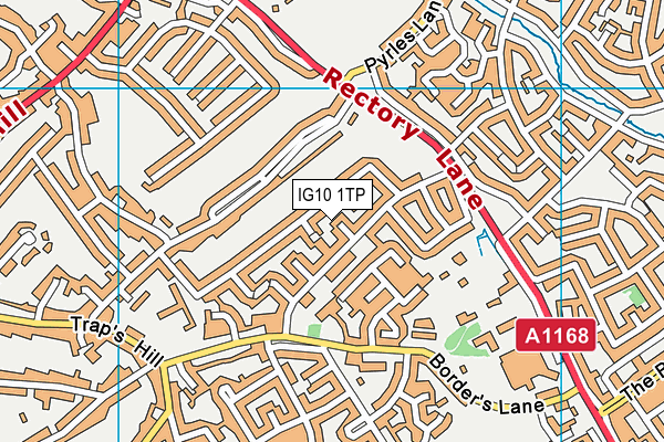 IG10 1TP map - OS VectorMap District (Ordnance Survey)
