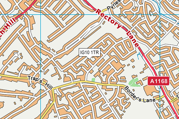 IG10 1TR map - OS VectorMap District (Ordnance Survey)