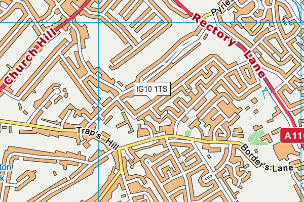 IG10 1TS map - OS VectorMap District (Ordnance Survey)