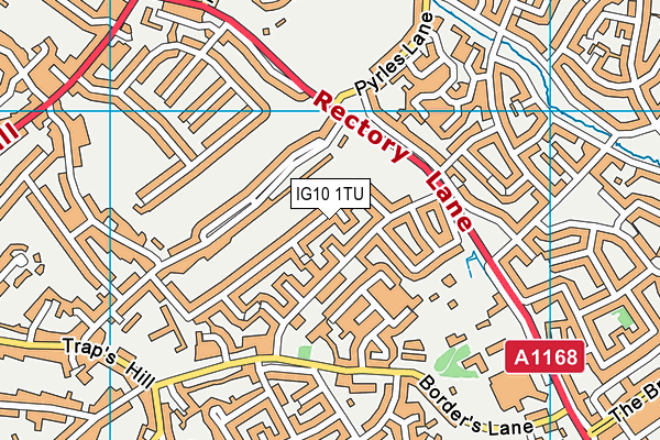 IG10 1TU map - OS VectorMap District (Ordnance Survey)