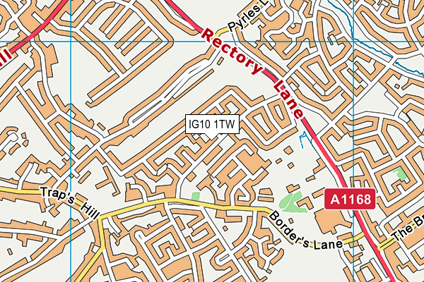 IG10 1TW map - OS VectorMap District (Ordnance Survey)