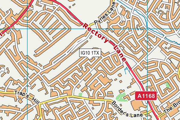 IG10 1TX map - OS VectorMap District (Ordnance Survey)