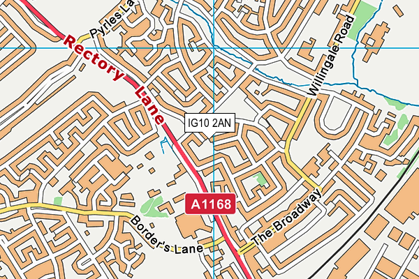 IG10 2AN map - OS VectorMap District (Ordnance Survey)
