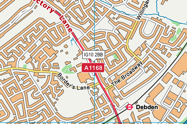 IG10 2BB map - OS VectorMap District (Ordnance Survey)