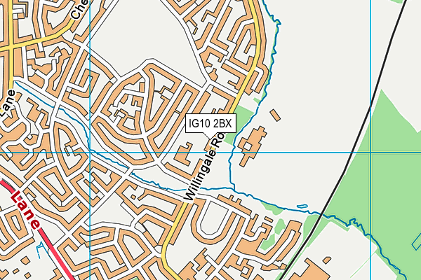 IG10 2BX map - OS VectorMap District (Ordnance Survey)