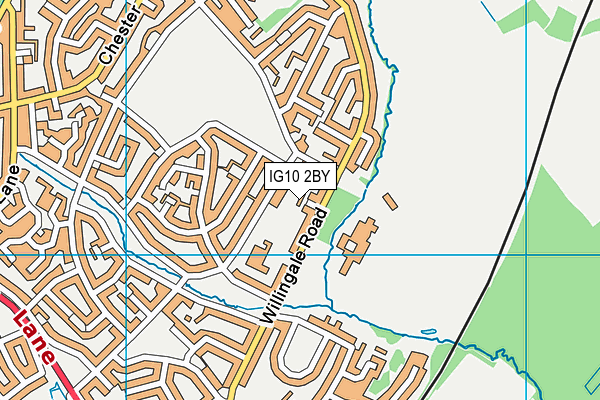 IG10 2BY map - OS VectorMap District (Ordnance Survey)