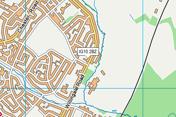 IG10 2BZ map - OS VectorMap District (Ordnance Survey)