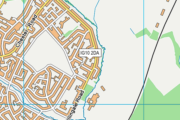 IG10 2DA map - OS VectorMap District (Ordnance Survey)