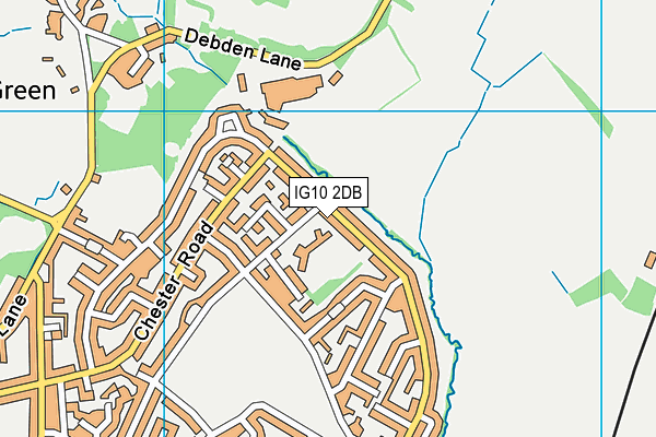IG10 2DB map - OS VectorMap District (Ordnance Survey)
