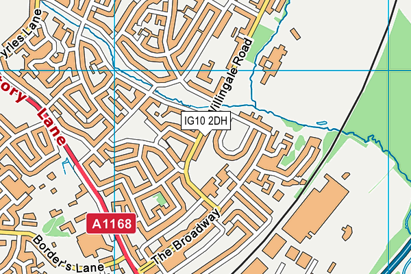 IG10 2DH map - OS VectorMap District (Ordnance Survey)