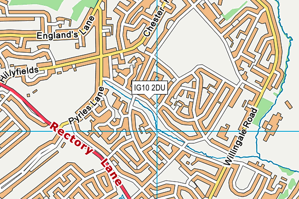 IG10 2DU map - OS VectorMap District (Ordnance Survey)