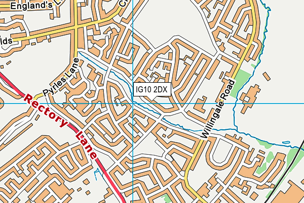 IG10 2DX map - OS VectorMap District (Ordnance Survey)