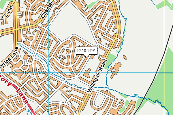 IG10 2DY map - OS VectorMap District (Ordnance Survey)