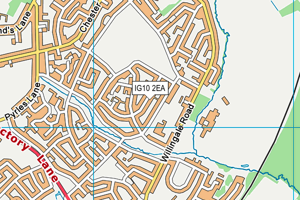 IG10 2EA map - OS VectorMap District (Ordnance Survey)