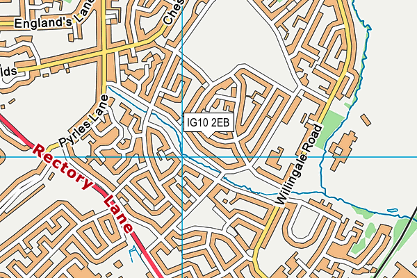 IG10 2EB map - OS VectorMap District (Ordnance Survey)
