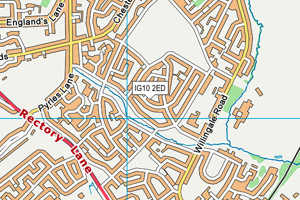 IG10 2ED map - OS VectorMap District (Ordnance Survey)
