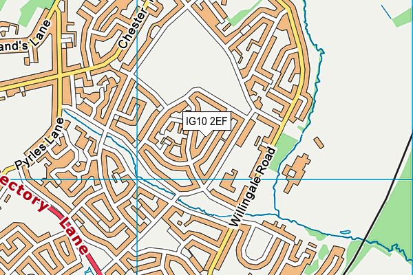 IG10 2EF map - OS VectorMap District (Ordnance Survey)