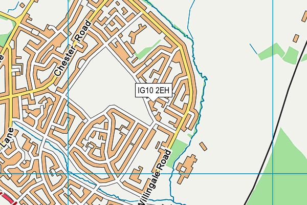 IG10 2EH map - OS VectorMap District (Ordnance Survey)