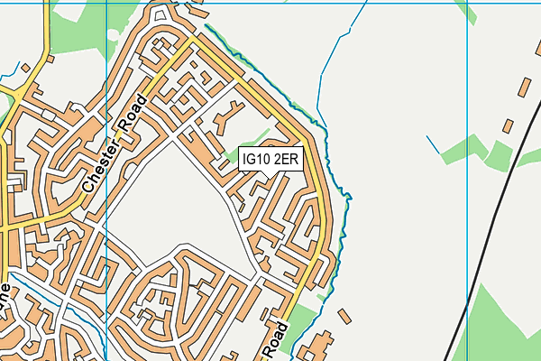 IG10 2ER map - OS VectorMap District (Ordnance Survey)