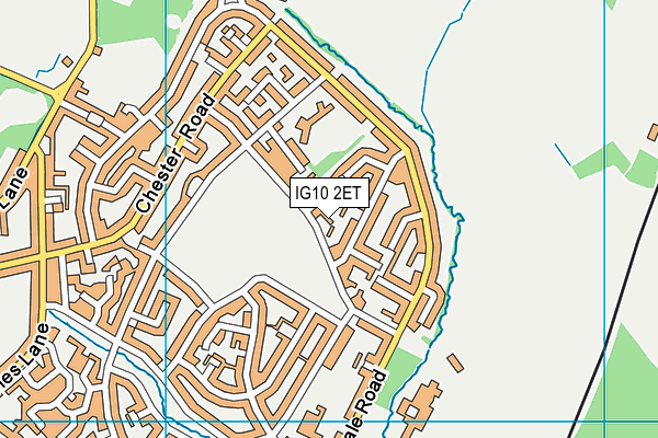 IG10 2ET map - OS VectorMap District (Ordnance Survey)