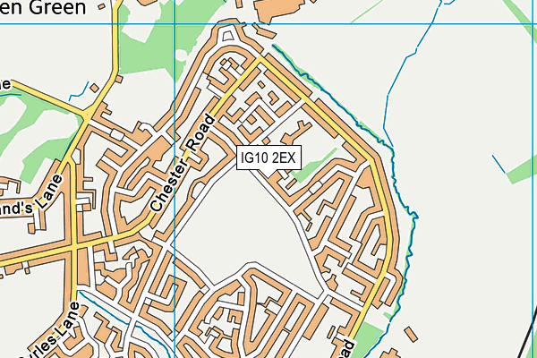IG10 2EX map - OS VectorMap District (Ordnance Survey)