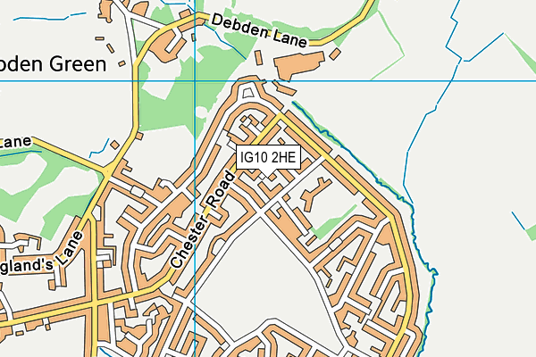 IG10 2HE map - OS VectorMap District (Ordnance Survey)