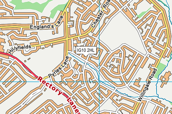 IG10 2HL map - OS VectorMap District (Ordnance Survey)