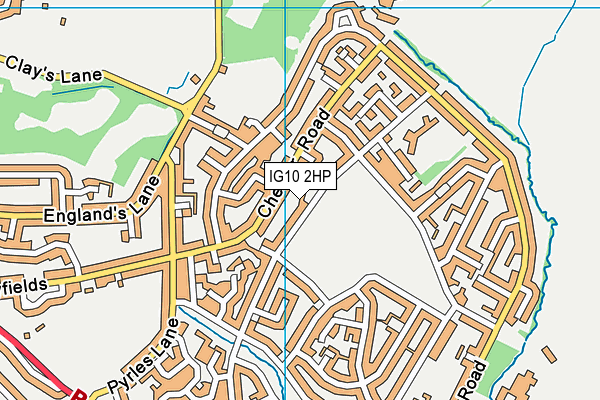 IG10 2HP map - OS VectorMap District (Ordnance Survey)