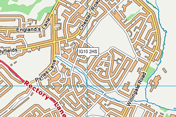 IG10 2HS map - OS VectorMap District (Ordnance Survey)