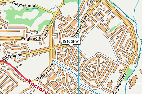 IG10 2HW map - OS VectorMap District (Ordnance Survey)