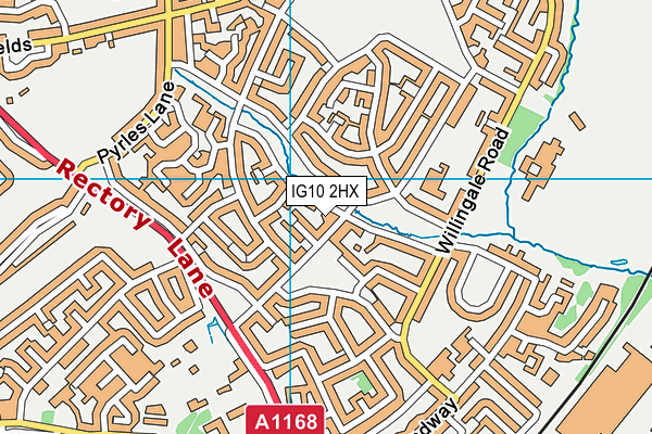 IG10 2HX map - OS VectorMap District (Ordnance Survey)