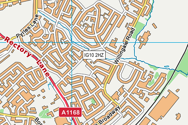 IG10 2HZ map - OS VectorMap District (Ordnance Survey)