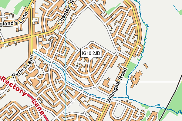 IG10 2JD map - OS VectorMap District (Ordnance Survey)